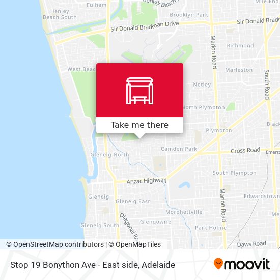 Stop 19 Bonython Ave - East side map