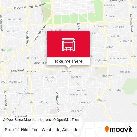 Stop 12 Hilda Tce - West side map