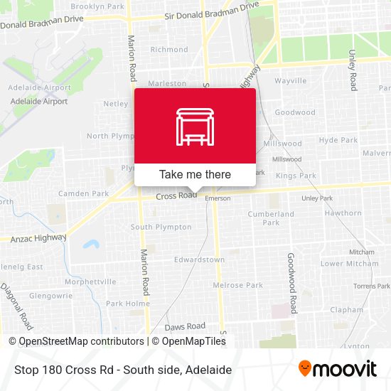 Stop 180 Cross Rd - South side map