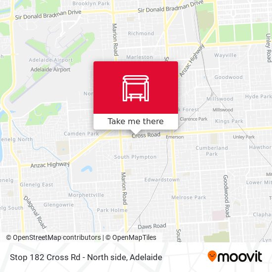 Stop 182 Cross Rd - North side map