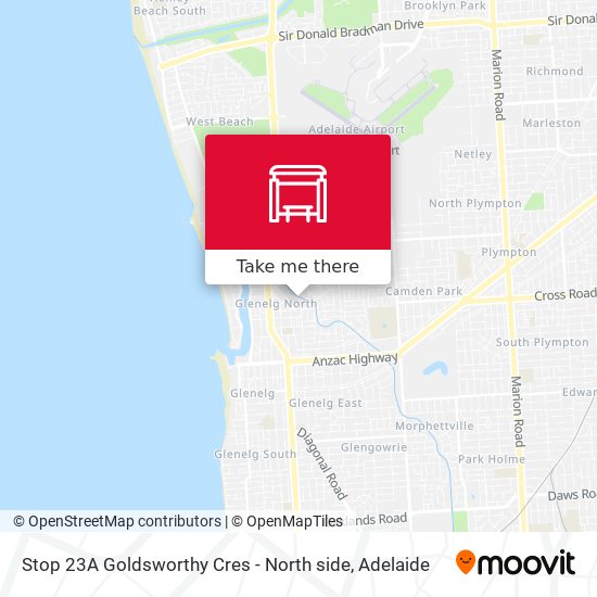 Stop 23A Goldsworthy Cres - North side map