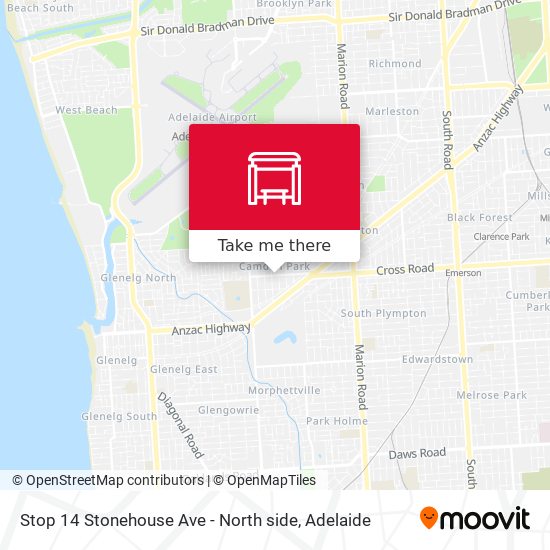 Mapa Stop 14 Stonehouse Ave - North side