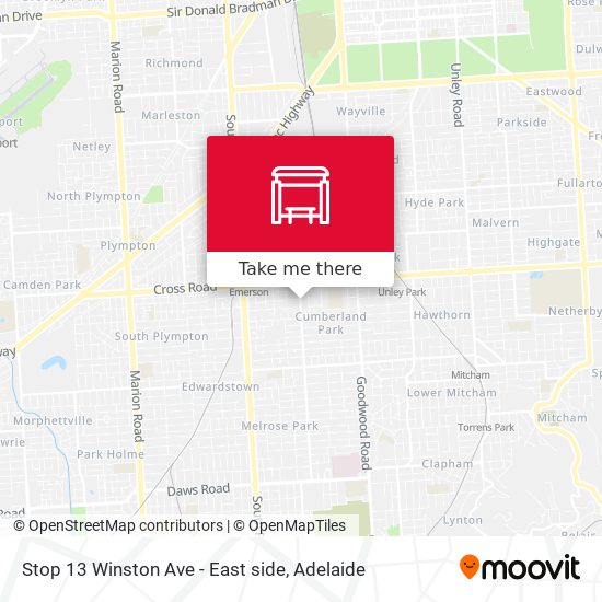 Mapa Stop 13 Winston Ave - East side