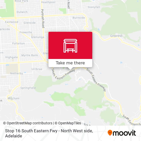 Stop 16 South Eastern Fwy - North West side map