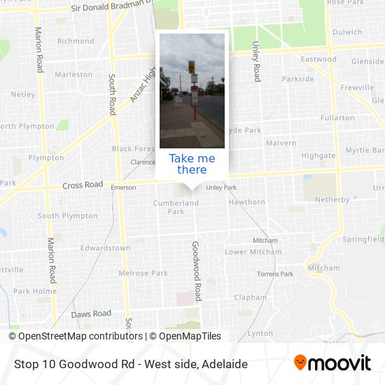 Mapa Stop 10 Goodwood Rd - West side