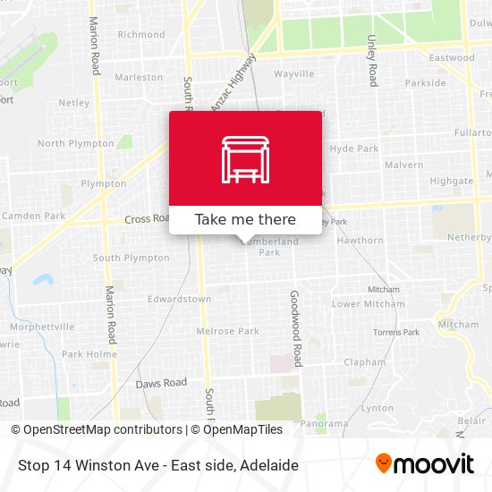 Mapa Stop 14 Winston Ave - East side