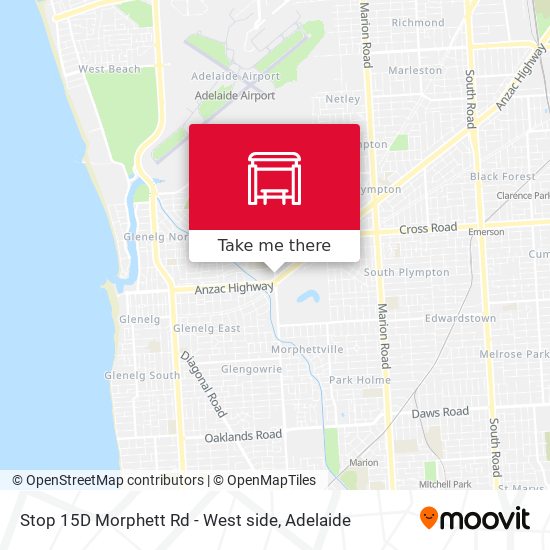 Stop 15D Morphett Rd - West side map