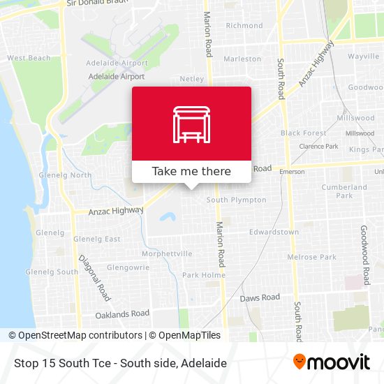 Stop 15 South Tce - South side map