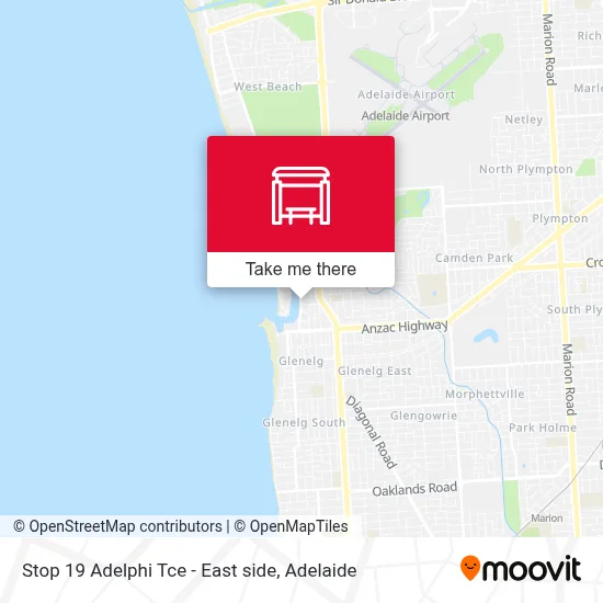 Mapa Stop 19 Adelphi Tce - East side