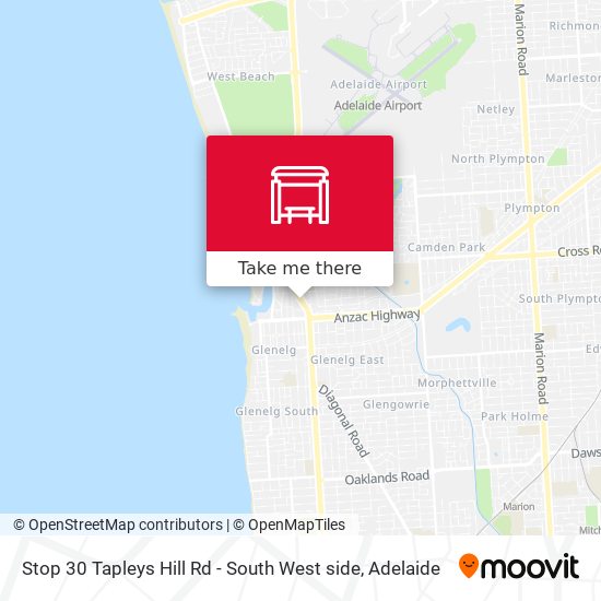 Stop 30 Tapleys Hill Rd - South West side map