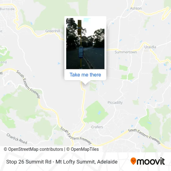 Mapa Stop 26 Summit Rd - Mt Lofty Summit