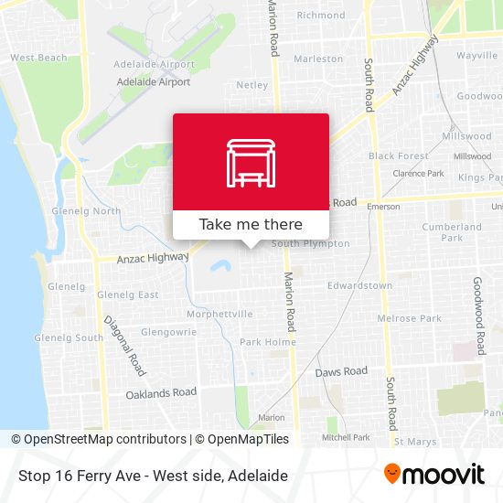 Stop 16 Ferry Ave - West side map
