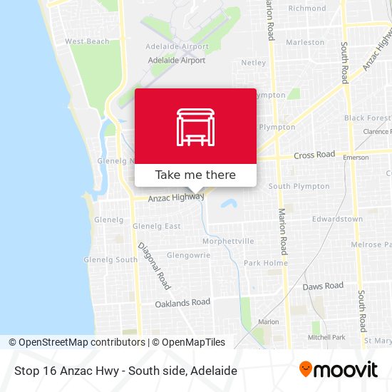 Stop 16 Anzac Hwy - South side map