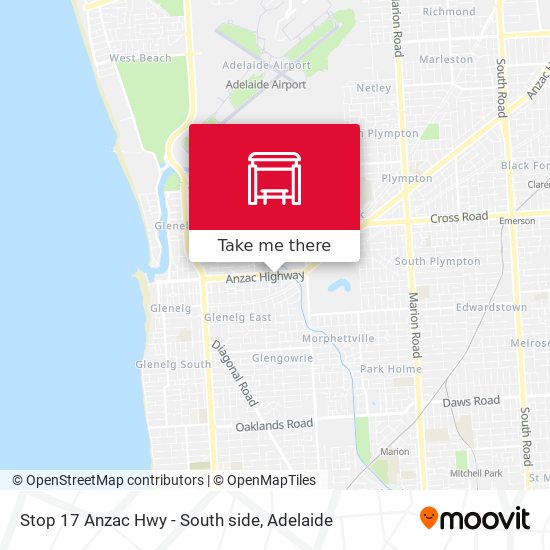 Stop 17 Anzac Hwy - South side map