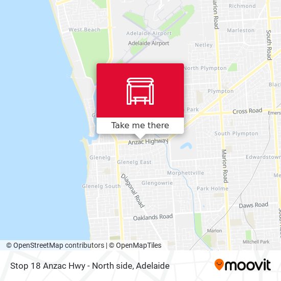 Stop 18 Anzac Hwy - North side map