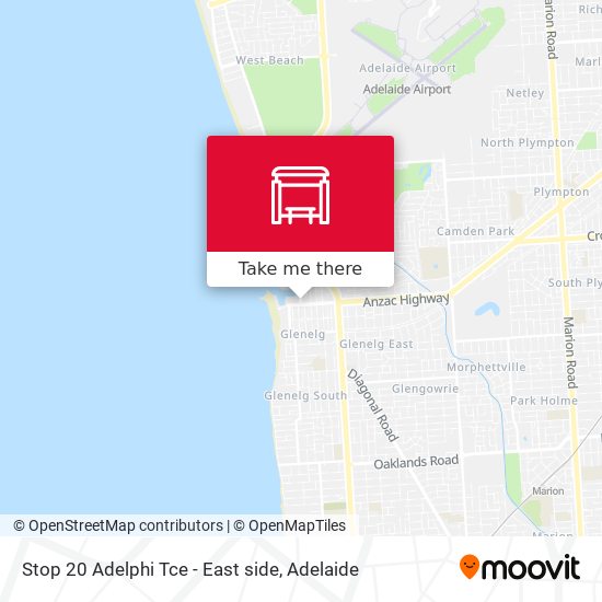 Stop 20 Adelphi Tce - East side map