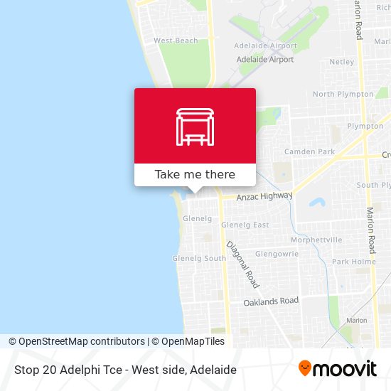 Stop 20 Adelphi Tce - West side map