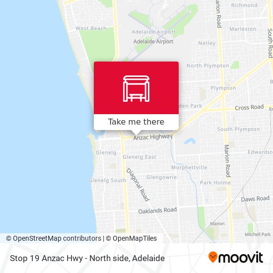 Stop 19 Anzac Hwy - North side map