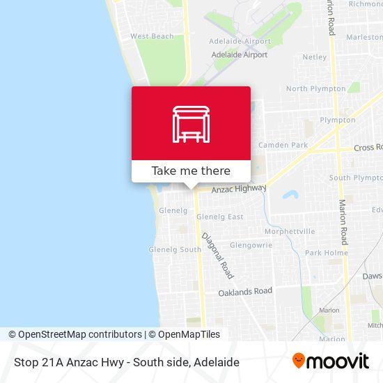 Stop 21A Anzac Hwy - South side map