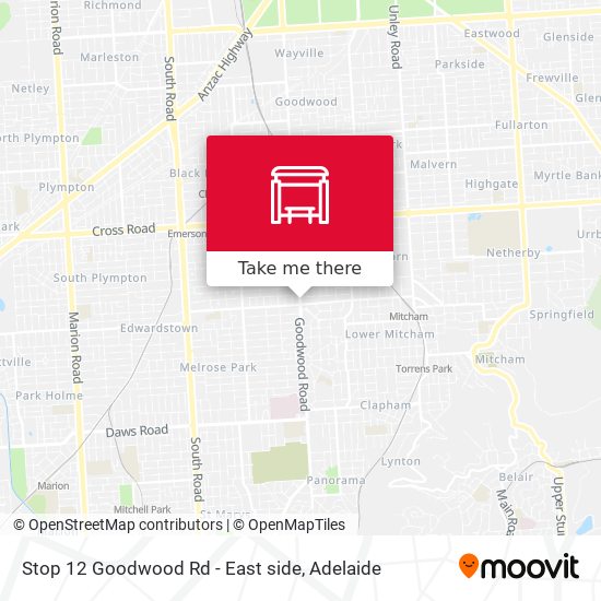 Stop 12 Goodwood Rd - East side map