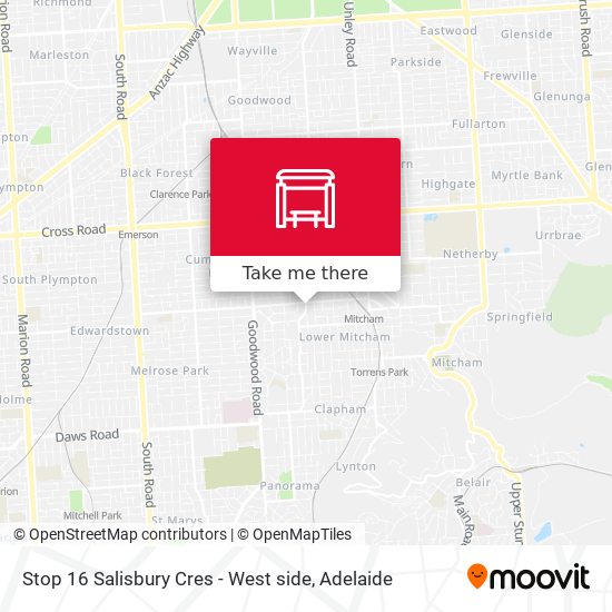 Stop 16 Salisbury Cres - West side map