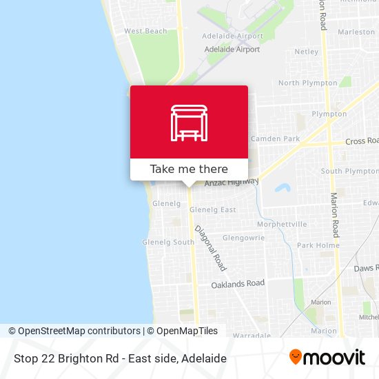 Mapa Stop 22 Brighton Rd - East side