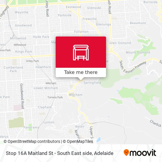 Mapa Stop 16A Maitland St - South East side