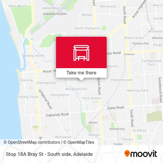 Stop 18A Bray St - South side map