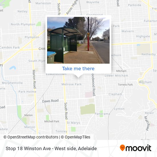Stop 18 Winston Ave - West side map