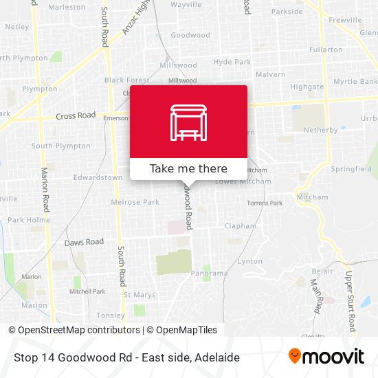 Stop 14 Goodwood Rd - East side map