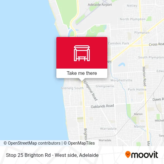 Stop 25 Brighton Rd - West side map