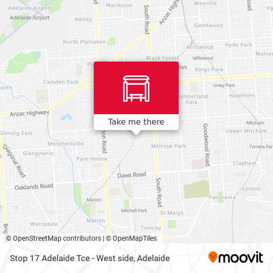 Mapa Stop 17 Adelaide Tce - West side