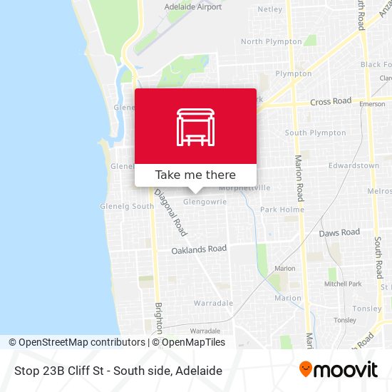 Stop 23B Cliff St - South side map
