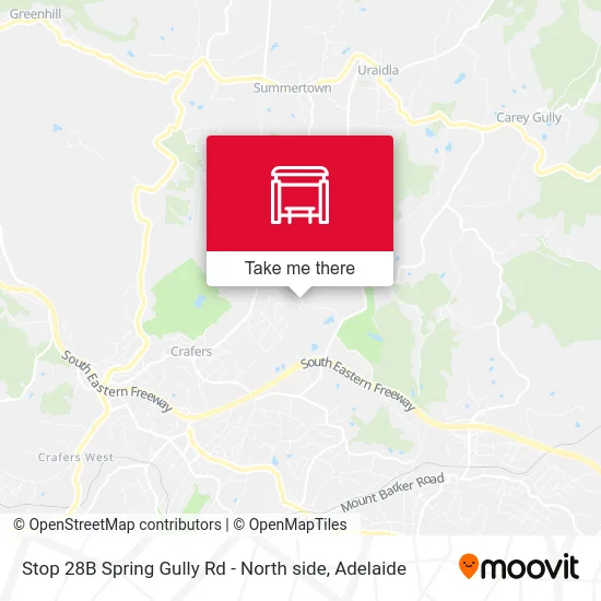 Mapa Stop 28B Spring Gully Rd - North side