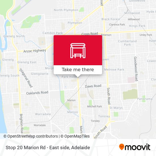 Stop 20 Marion Rd - East side map