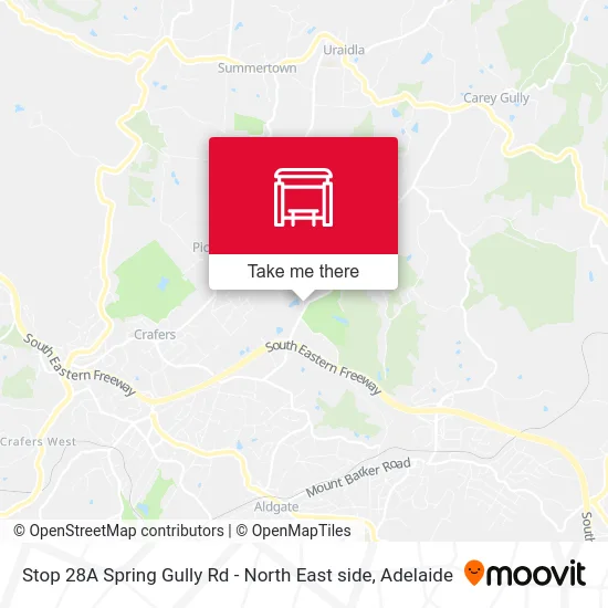 Mapa Stop 28A Spring Gully Rd - North East side