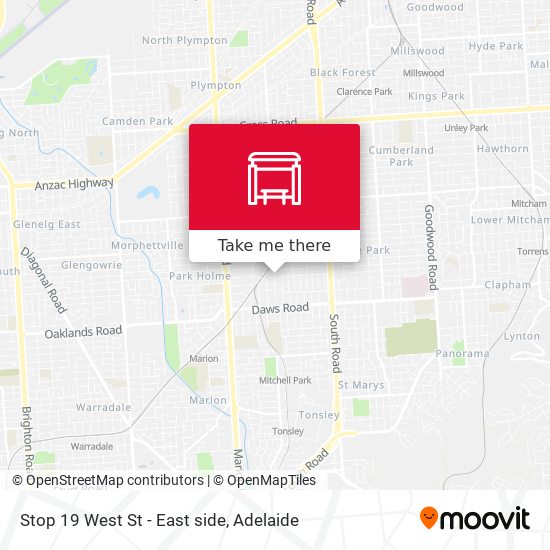 Stop 19 West St - East side map