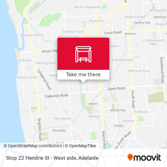 Stop 22 Hendrie St - West side map