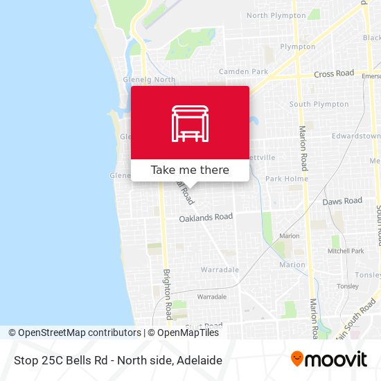 Stop 25C Bells Rd - North side map