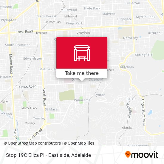 Mapa Stop 19C Eliza Pl - East side