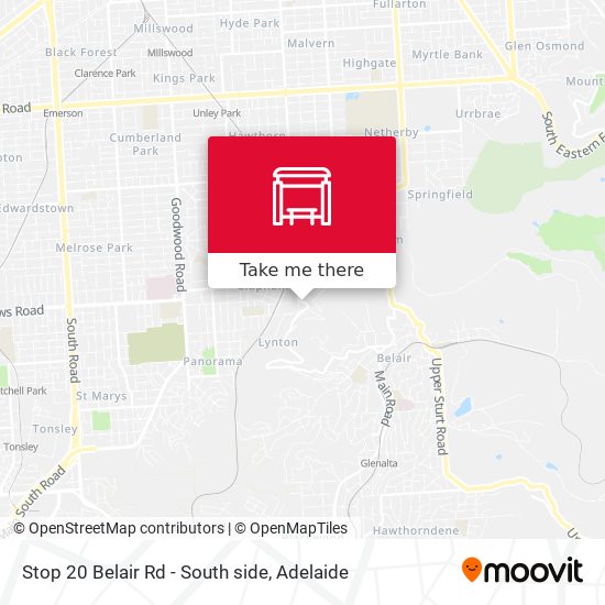 Stop 20 Belair Rd - South side map