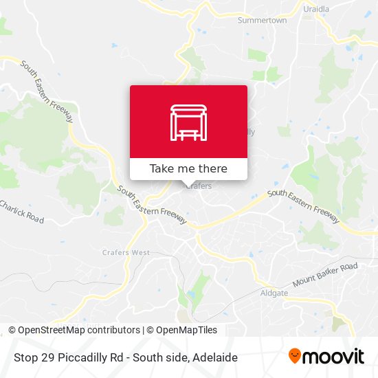 Stop 29 Piccadilly Rd - South side map