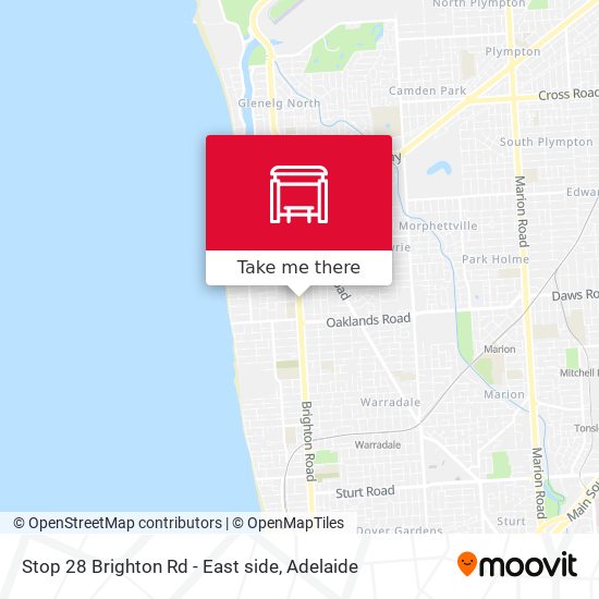 Stop 28 Brighton Rd - East side map