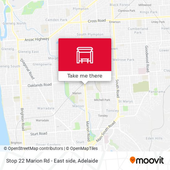 Stop 22 Marion Rd - East side map