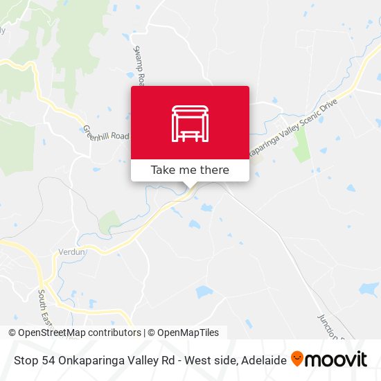 Stop 54 Onkaparinga Valley Rd - West side map