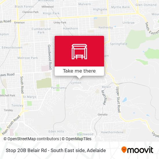 Stop 20B Belair Rd - South East side map