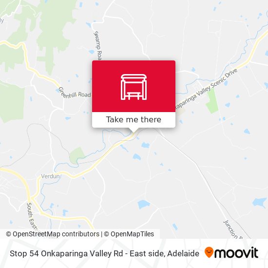 Stop 54 Onkaparinga Valley Rd - East side map
