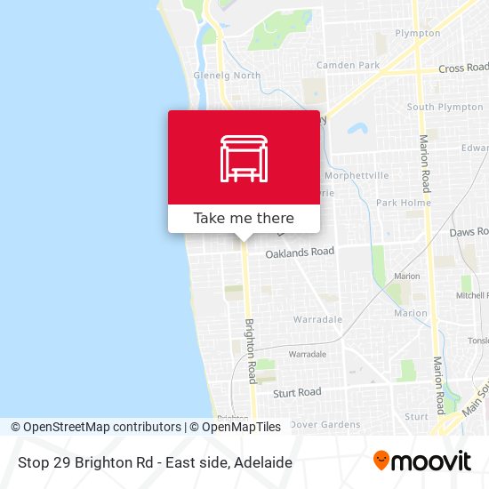 Stop 29 Brighton Rd - East side map