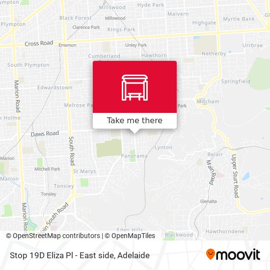 Mapa Stop 19D Eliza Pl - East side