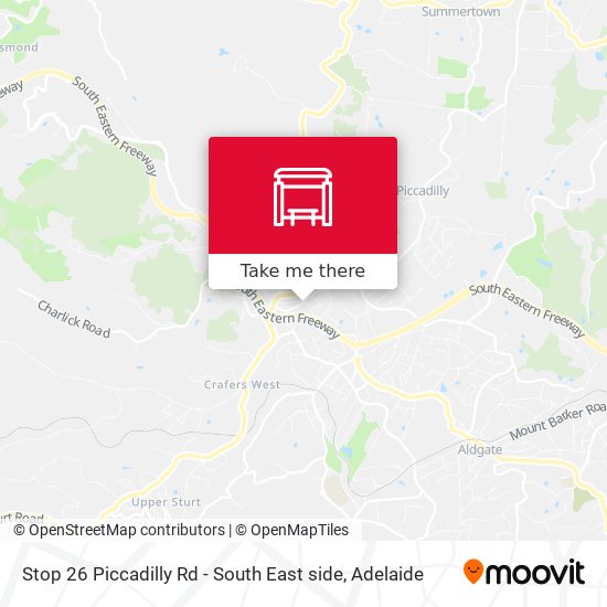Stop 26 Piccadilly Rd - South East side map